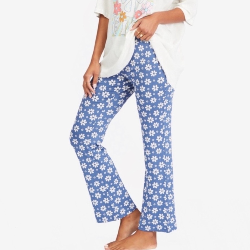 Billabong Blue Floral High Waisted Flares